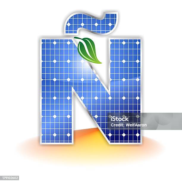 Pannelli Solari Alfabeto Lettera Ñ - Fotografie stock e altre immagini di Alfabeto - Alfabeto, Ambiente, Argentato