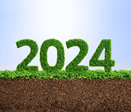2024 is a good year for growth in environmental business. Grass growing in the shape of year 2024.