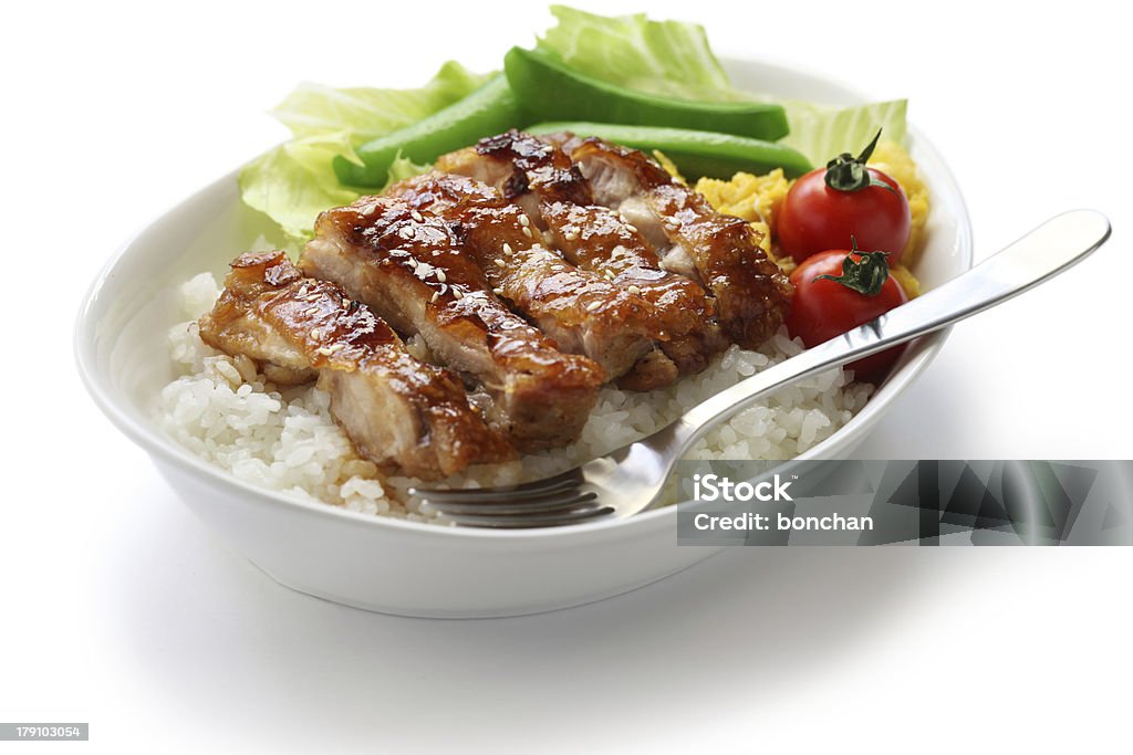 teriyaki chicken on rice japanese cuisine Teriyaki Chicken Stock Photo