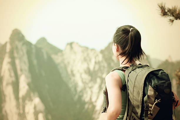 istock woman hiker at mount hua 179103340