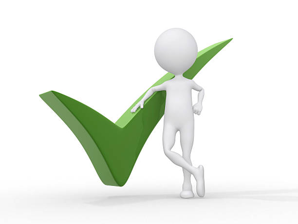 istock 3D person getting it right with a green check mark 179103404