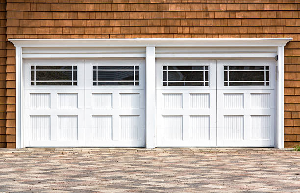 istock Two car wooden garage 179104307