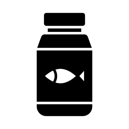 Fish Oil Vector Glyph Icon For Personal And Commercial Use.