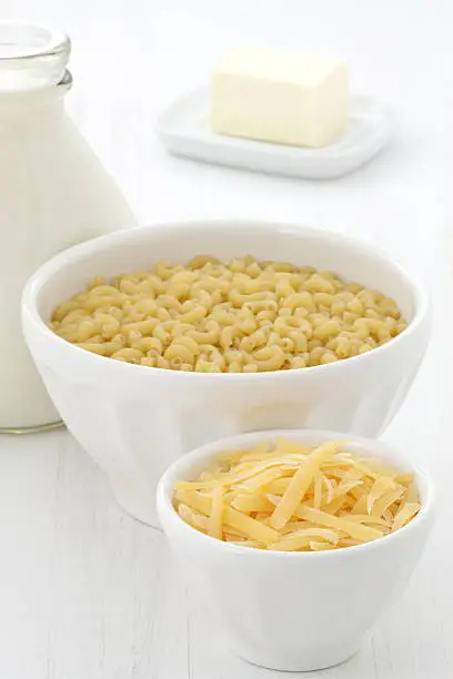 Delicious macaroni and cheese gourmet ingredients, a welcomed meal for adults and kids dinner.