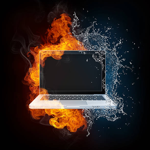 istock Laptop in Fire and Water 179104802