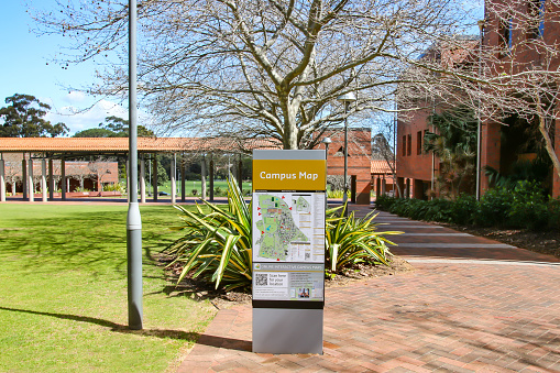 Perth, Australia - 3 September 2021: Curtin University Campus