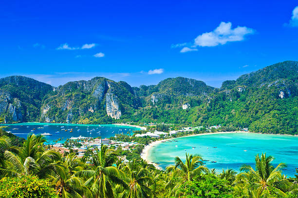 istock View point at Phi-Phi island and tourist resort below 179106182