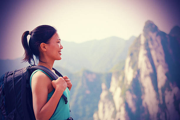 istock woman hiker at mount hua 179106559