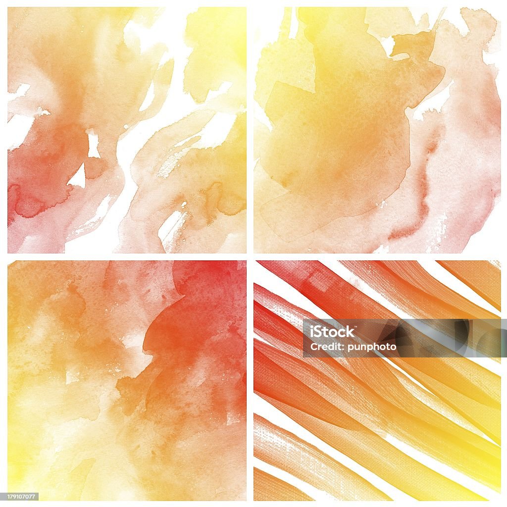 Set di colorato sfondo dipinto ad acquarello - Foto stock royalty-free di Acquerello