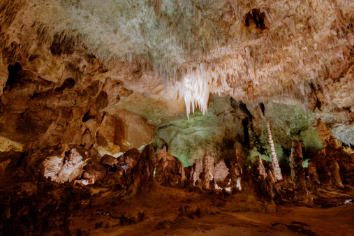 Limestones formations of Guadeloupe Mountains' Carlsbad Caverns.