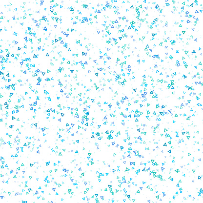 This lively image is a random scatter of various sized turquoise triangles, giving a sense of movement and energy on a crisp white backdrop, perfect for a contemporary, vibrant design aesthetic