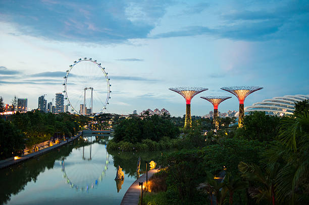 Garden at the bay stock photo