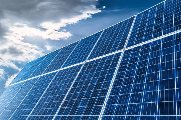 istock New solar panels and nature landscape 1791074355