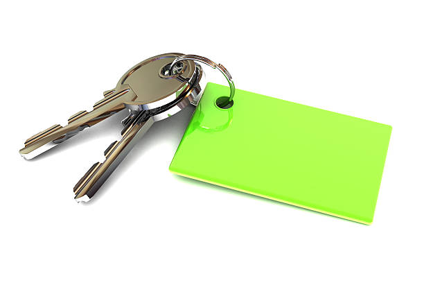 istock Keys with a Green Blank Keyring 179108485