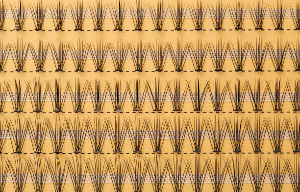 Modern set of false eyelashes for gluing. Women's cosmetics, close-up Modern set of false eyelashes for gluing. Women's cosmetics. clump eyelashes stock pictures, royalty-free photos & images
