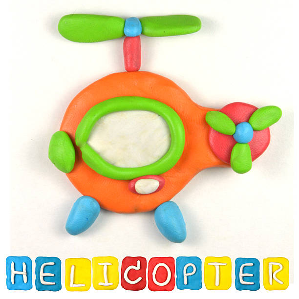 istock Color children's helicopter plasticine on a white background 179108797