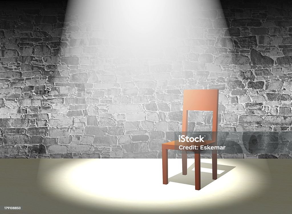 chair in spotlight Barren Stock Photo