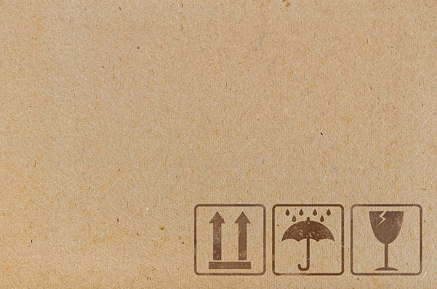istock brown cardboard texture with  icons 179108929