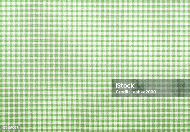 Checkered Green Fabric Stock Photo - Download Image Now - Green Color, Tablecloth, Textile