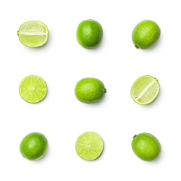 istock Collection of limes isolated on white background 1791094893