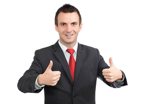 istock Cheerful businessman gesture show OK!  Isolated. 179109738