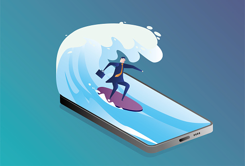 business man surfing the Internet using mobile phone