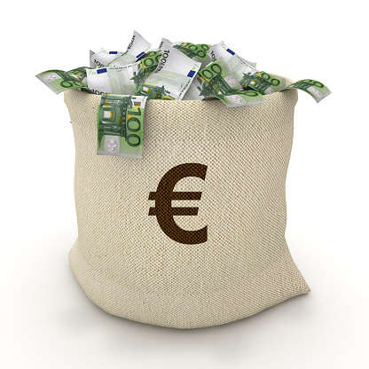 Euro money bag finance