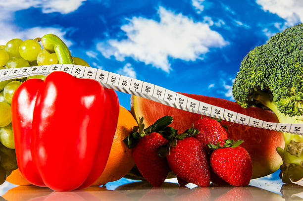 istock Saturated fitness theme with blue sky 179111317