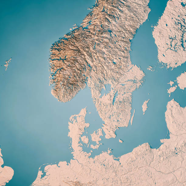 istock Scandinavia Norway Sweden Denmark 3D Render Topographic Map Neutral 1791118630