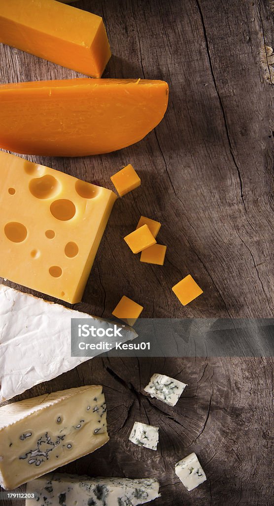 다양 한 종류의 치즈 - 로열티 프리 개체 그룹 스톡 사진