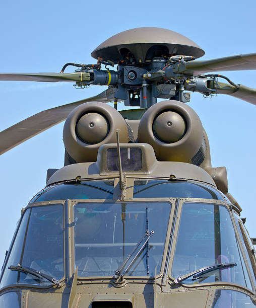 istock front view of a military helicopter rotor hub and blades 179112855