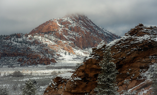 Hop Valley in Zion Covered in Snow After Long Winter