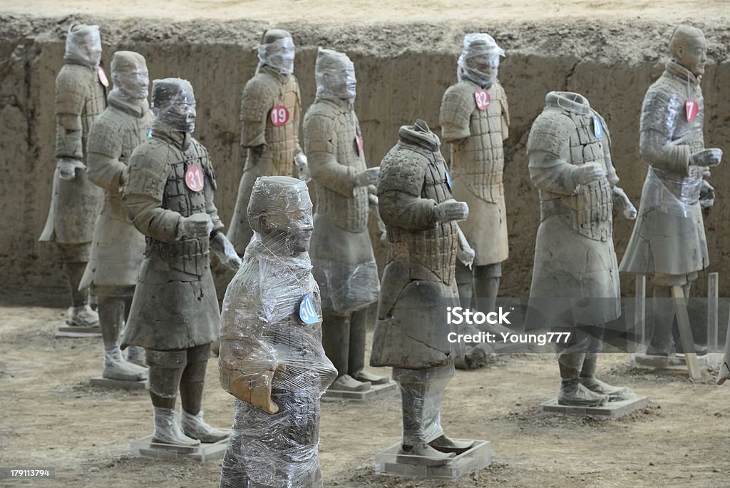 El terracota Warriors of Qinshihuang - Foto de stock de China libre de derechos