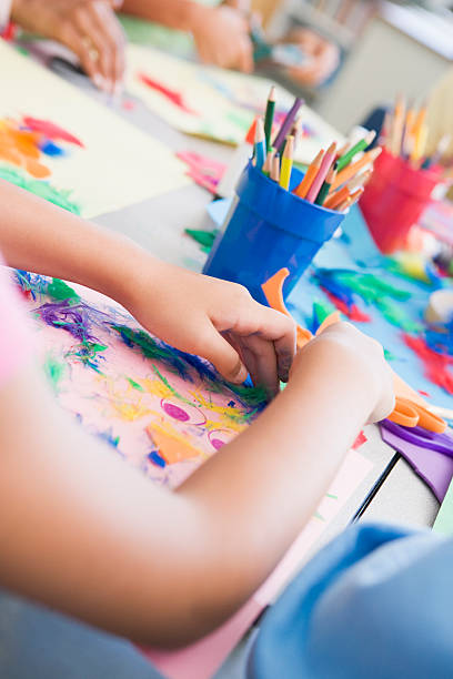 istock Detail of elementary school art class 179114040