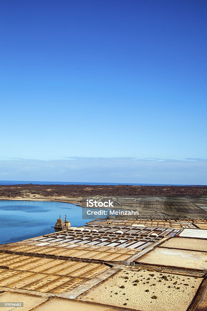 Słynne salinas de Janubio w Lanzarote, Wyspy Kanaryjskie, Hiszpania - Zbiór zdjęć royalty-free (Bez ludzi)