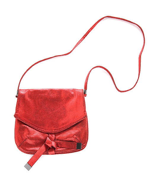 istock Red crackle metallized leather purse 179115453