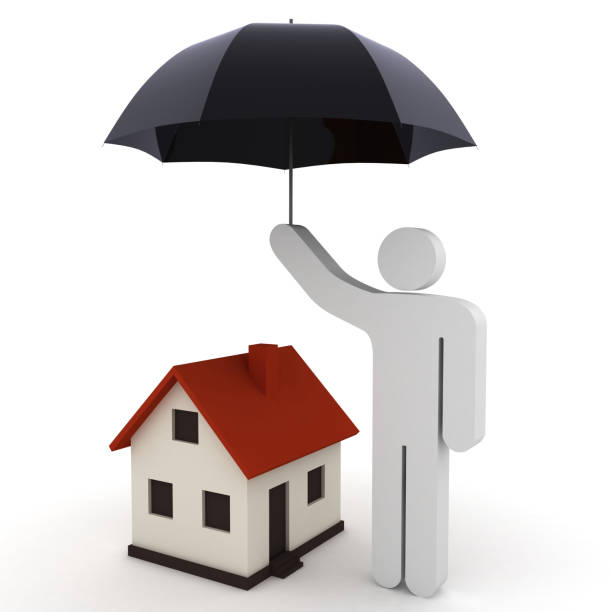 Red Umbrella in front of Retro Vintage European House Building in Monochrome Style, Narrow Street Scene extreme closeup. 3d Rendering