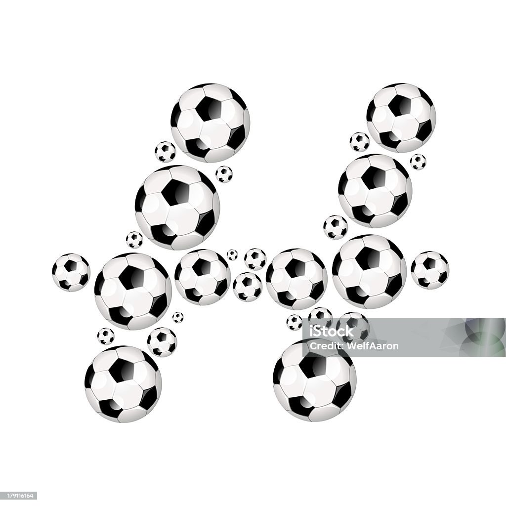 Football, Football alphabet Lettre H - Photo de Brillant libre de droits