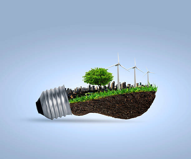 ight bulb Alternative energy concept stock photo