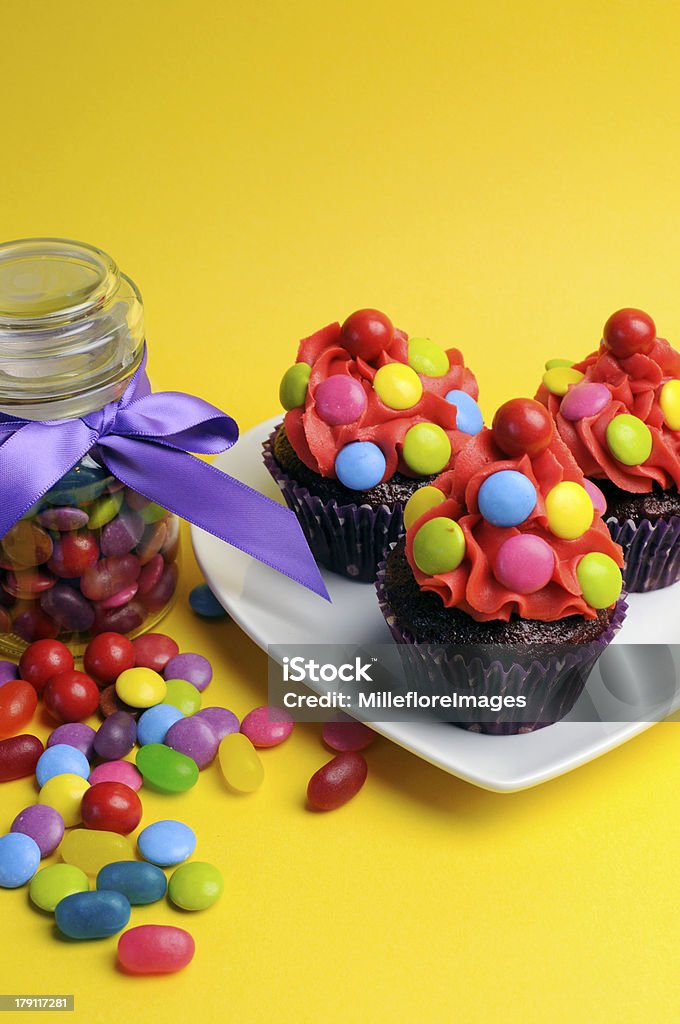 Farbige candy cupcakes - Lizenzfrei Blau Stock-Foto