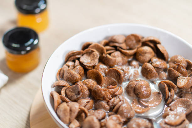 istock Sweet chocolate breakfast cereal flakes. 1791173553