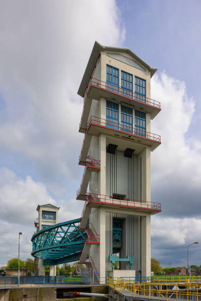 istock Dutch storm surge barrier with sluicegate and elevation retaining wall 1791175477