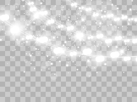 Vector illustration of a light garland on a transparent background.