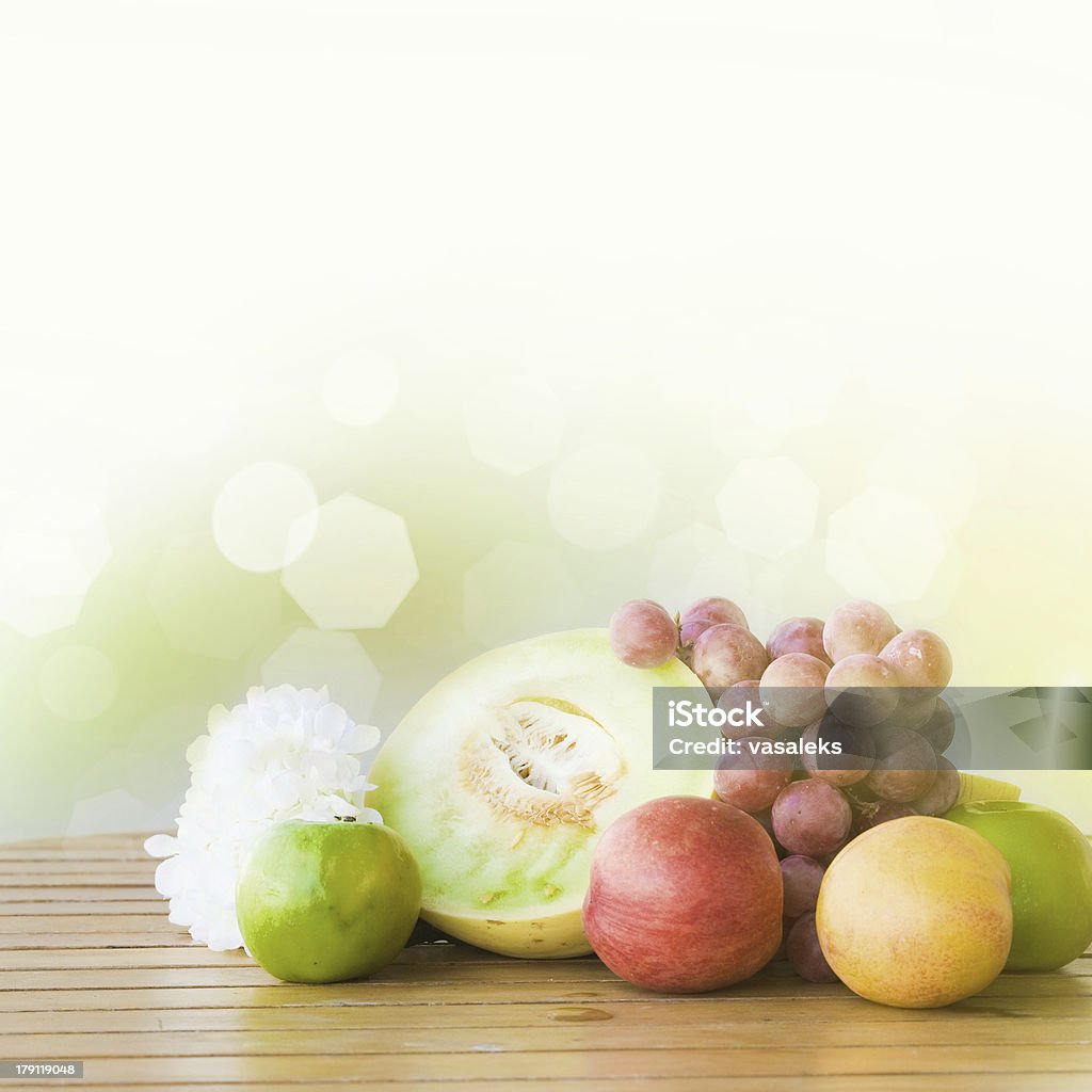 Visualizzazione di frutta fresca su sfondo di Rosella - Foto stock royalty-free di Banana - Frutto tropicale