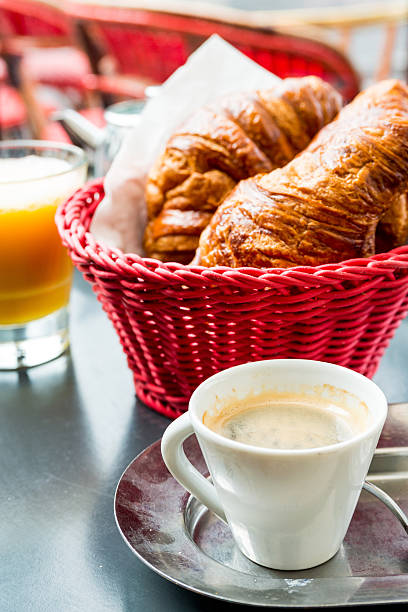istock Breakfast with coffee and croissants 179119192