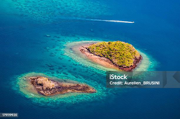 Aerial View Island Lagoon Coral Reef Island Aerial View Mayotte Stock Photo - Download Image Now