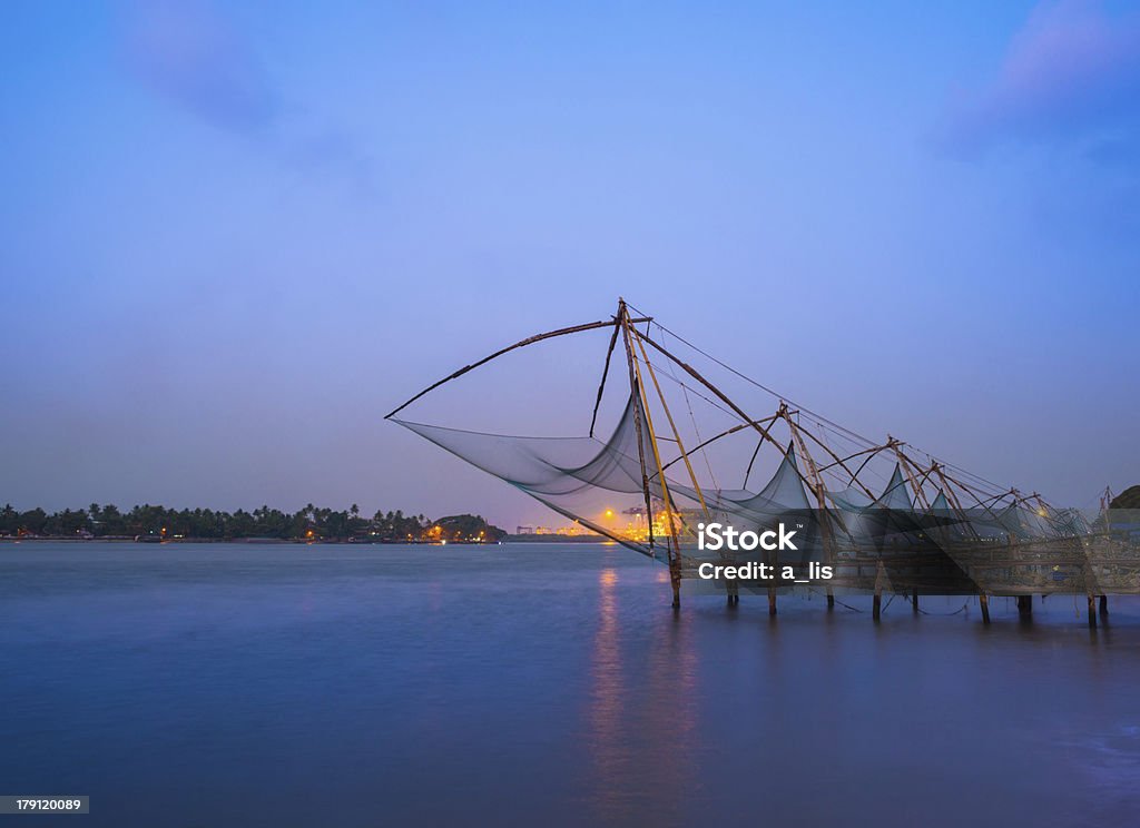 Kochi fishnets chinois. - Photo de Kochi - Inde libre de droits