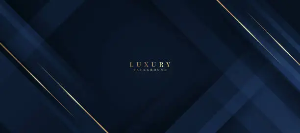 Vector illustration of Luxurious dark blue background with sparkling gold and glitter. modern elegant abstract background