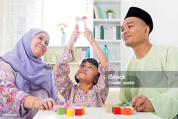 Building A Wooden Toy House Stock Photo - Download Image Now - Islam, Child, Leisure Games