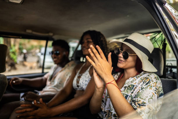 istock Young friends traveling by car 1791218397
